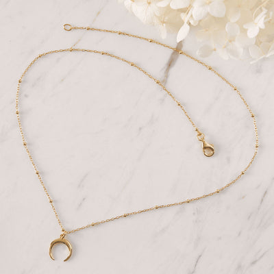 Gold Petite Moon Illusion Necklace