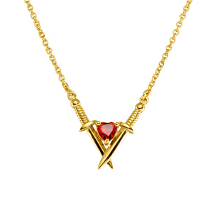 Love Struck Garnet Necklace Gold
