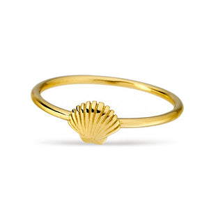 Dainty Seashell Ring Gold