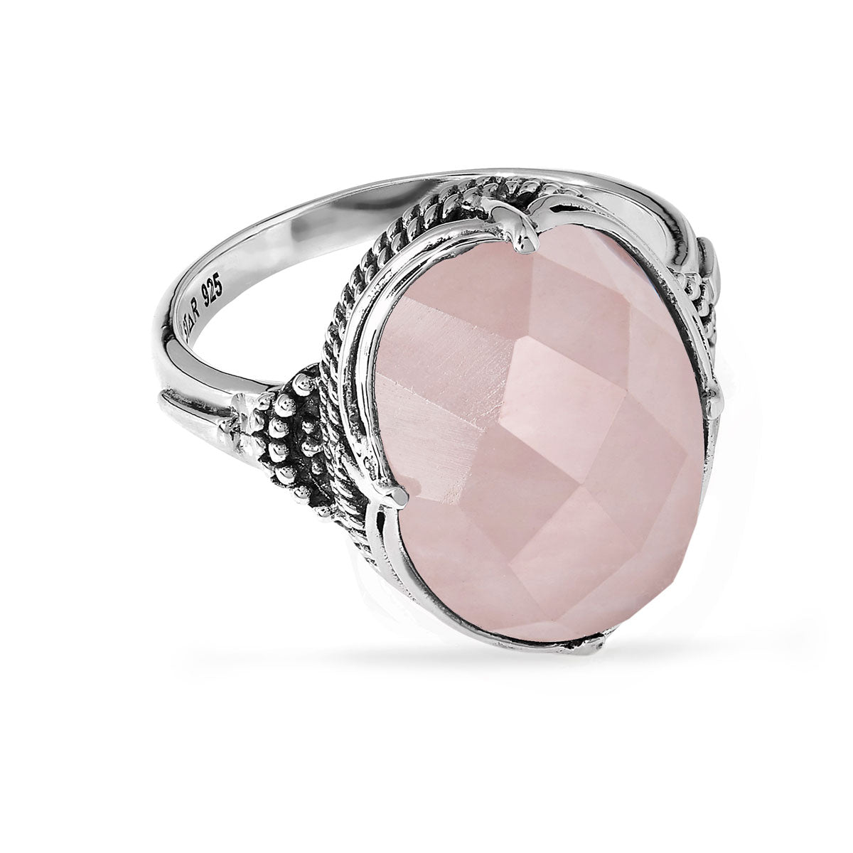 Oval rose shop quartz ring