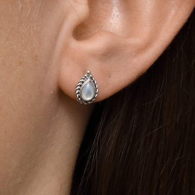 Midsummer Star Earrings Braided Pearl Studs