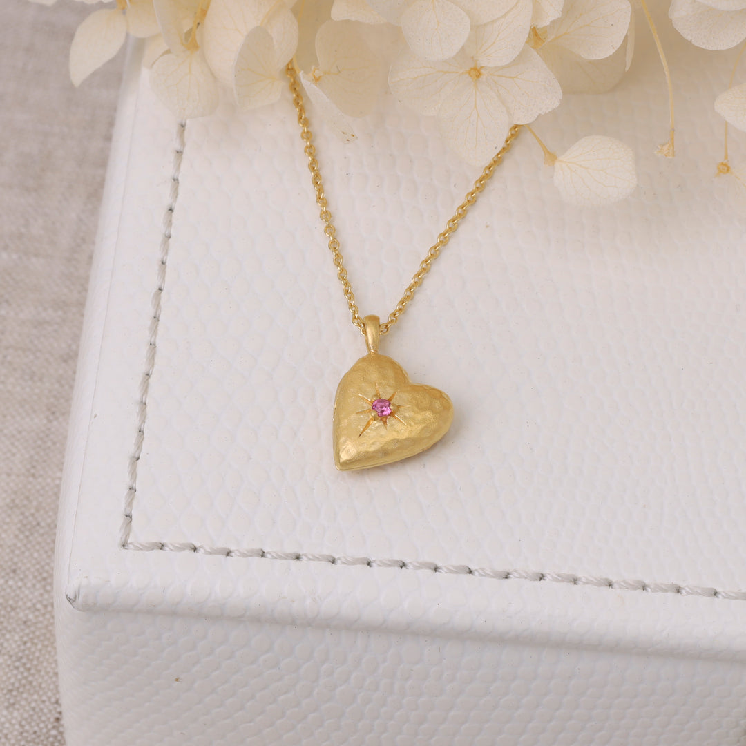 Cherished Pink Tourmaline Locket Gold