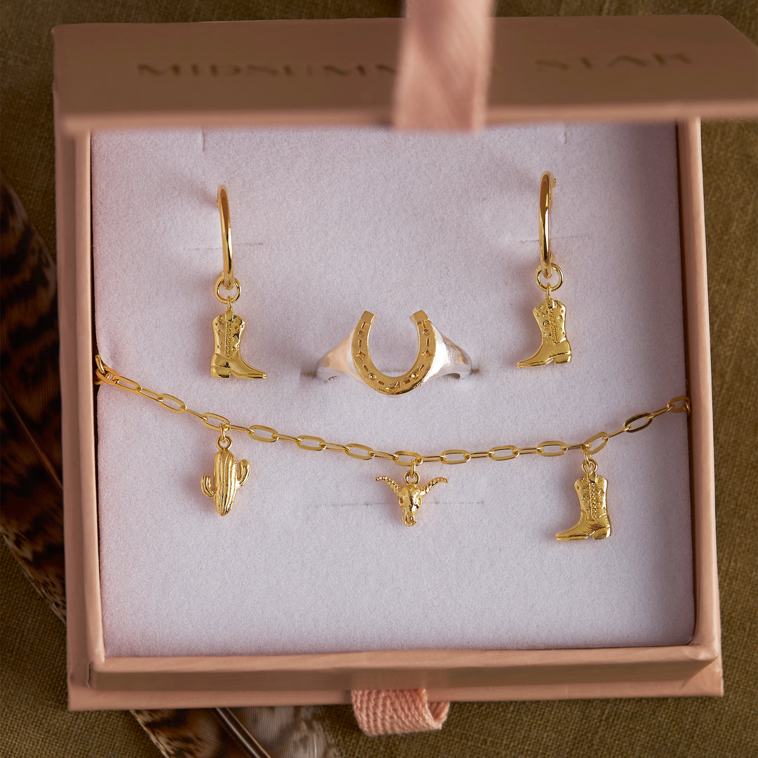 Lucky Horseshoe Ring Two Tone