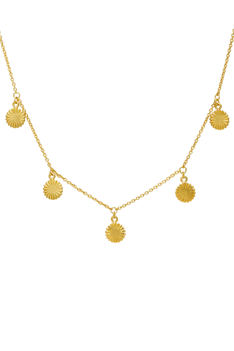 Daisy Drop Necklace Gold