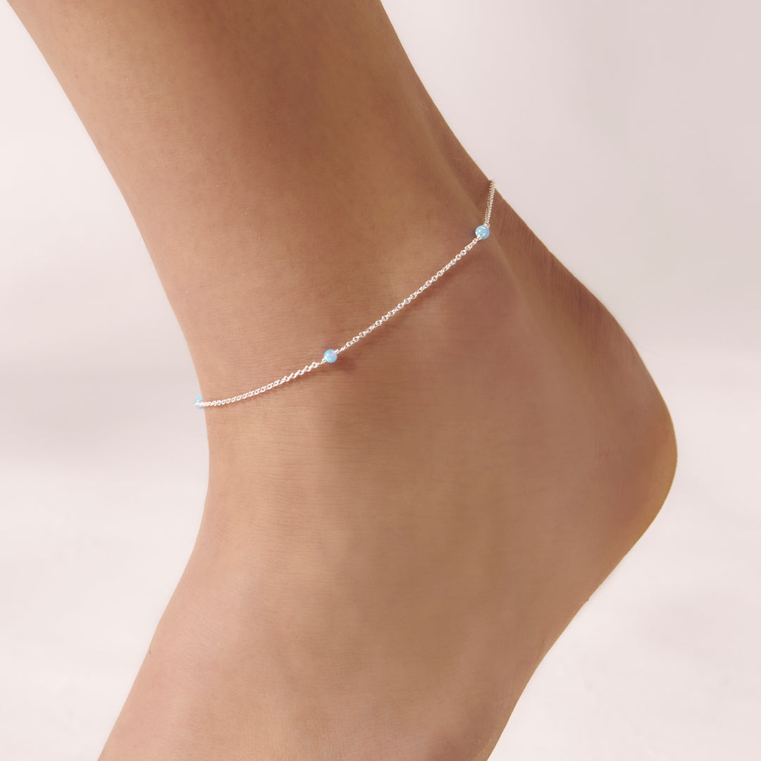 Mermaid Tears Azure Opal Anklet