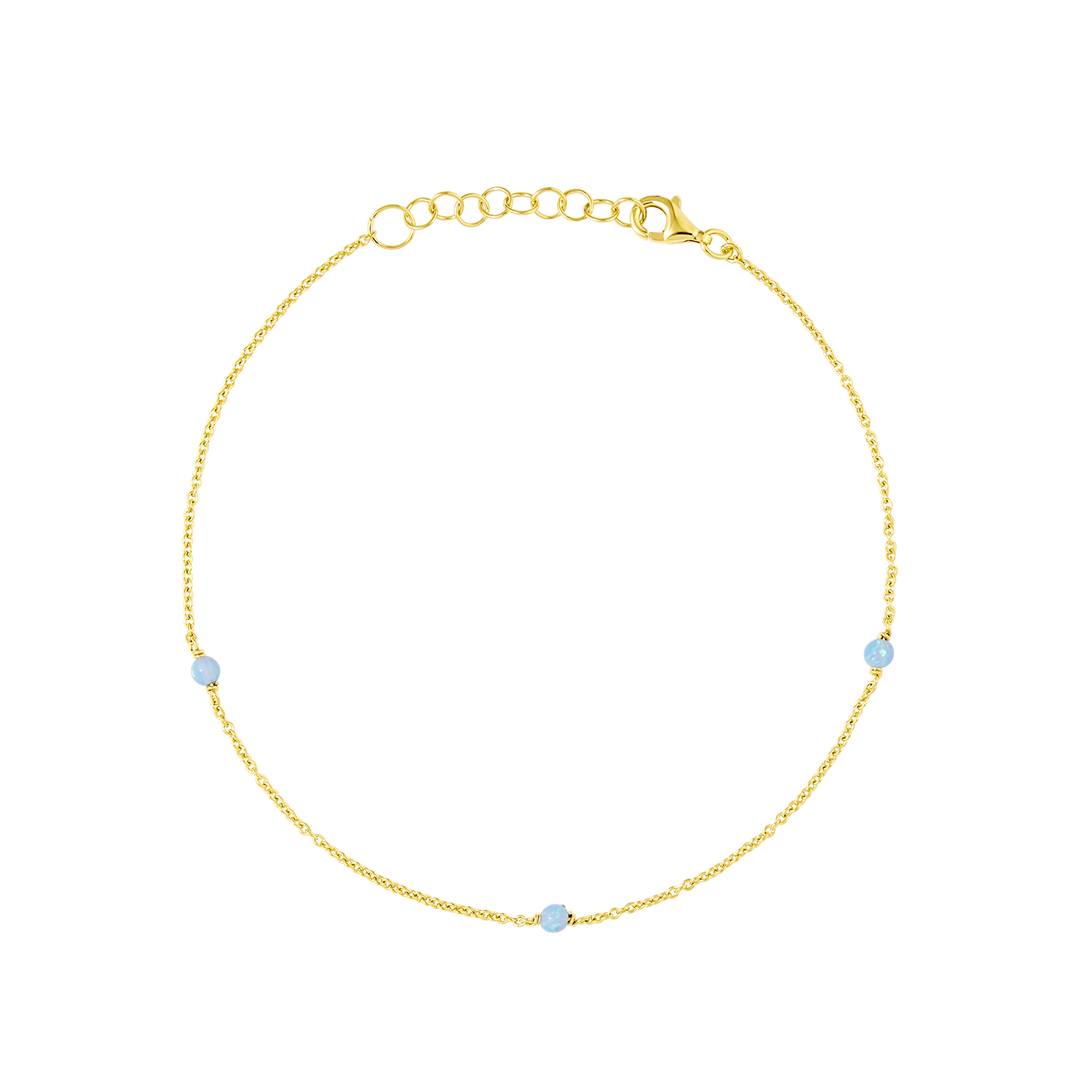 Mermaid Tears Azure Opal Anklet Gold