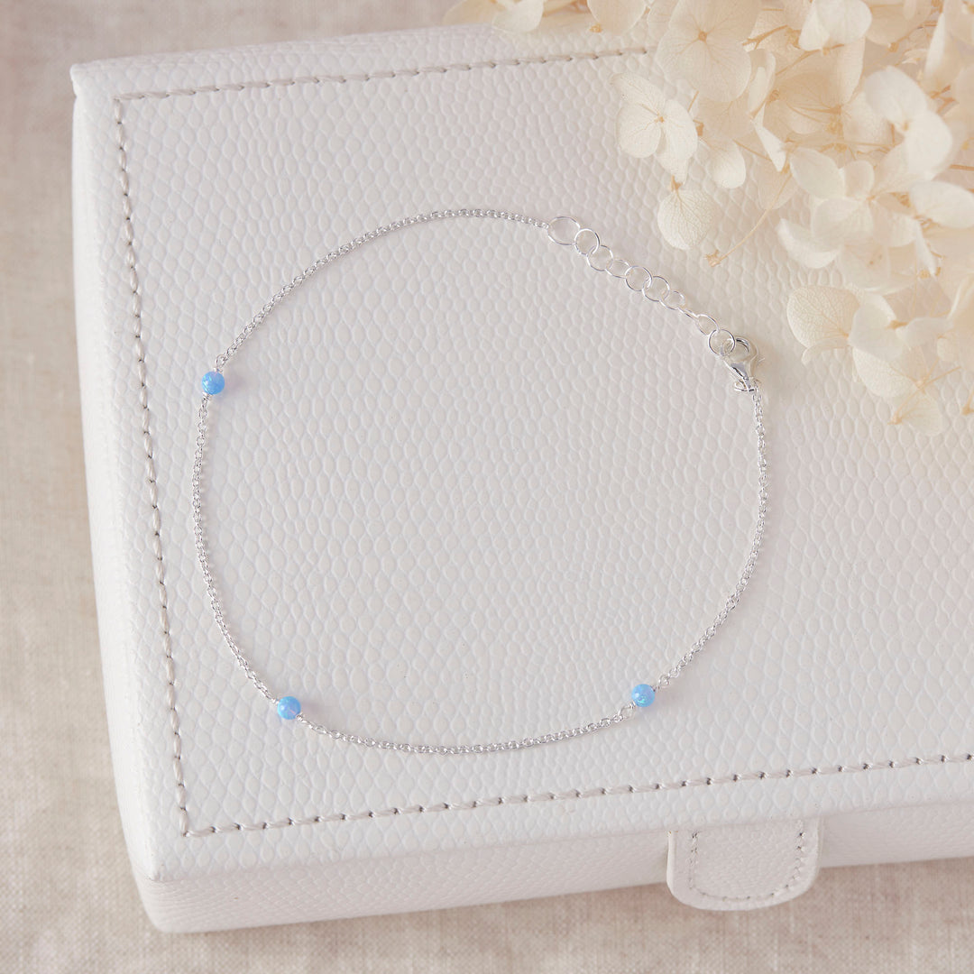 Mermaid Tears Azure Opal Anklet