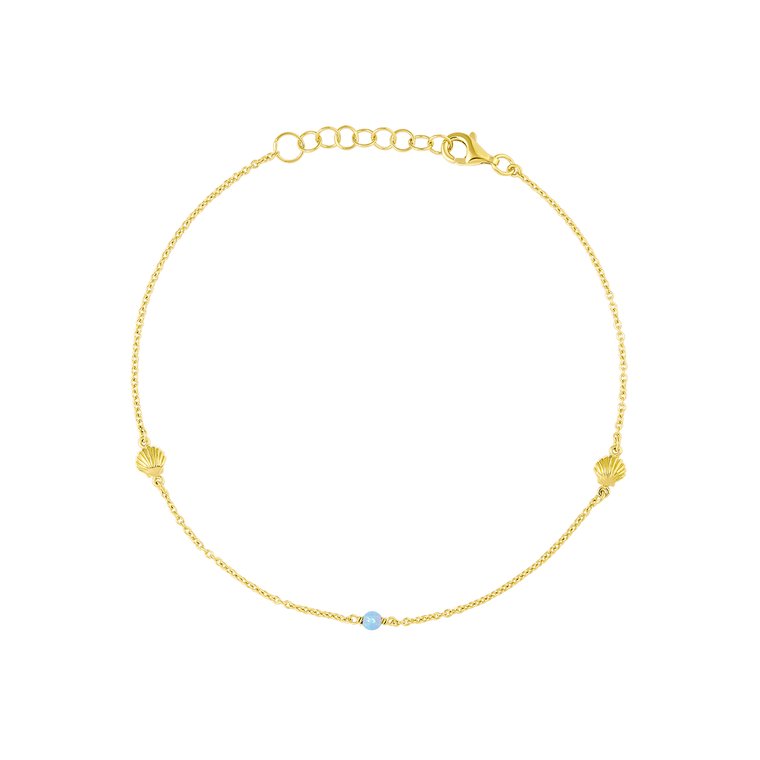 Oceanic Azure Opal Anklet Gold