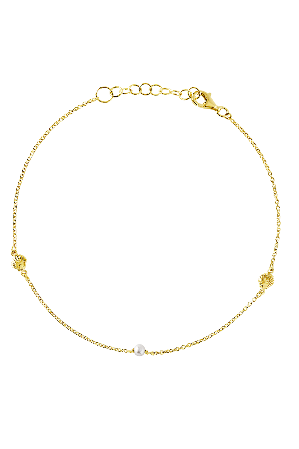 Oceanic Pearl Anklet Gold