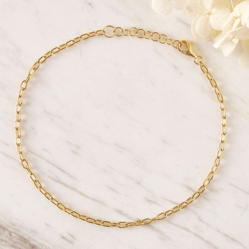 Paperclip Anklet Gold