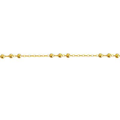 Beaded Chain Anklet Gold