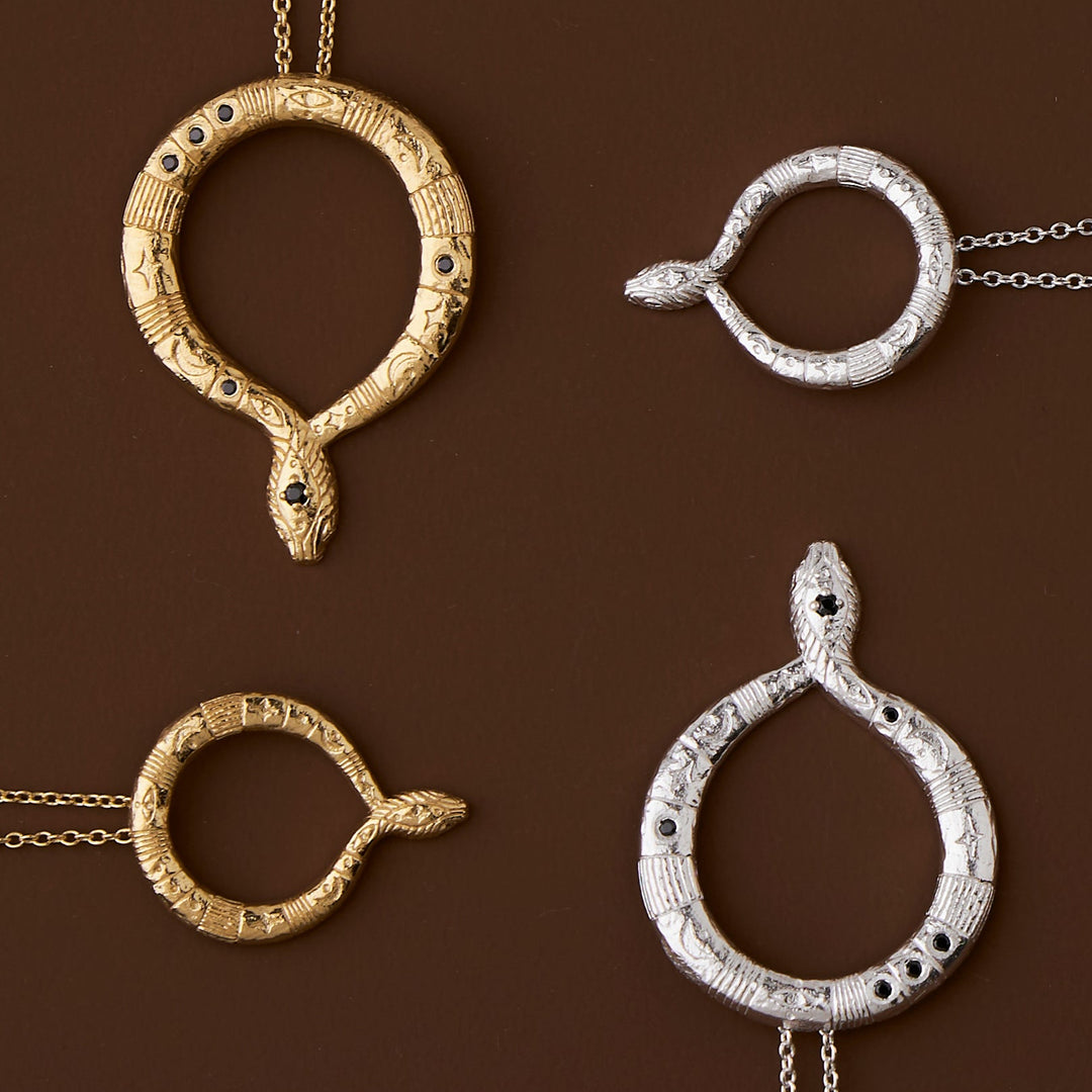 Lunara Serpent Black Spinel Necklace
