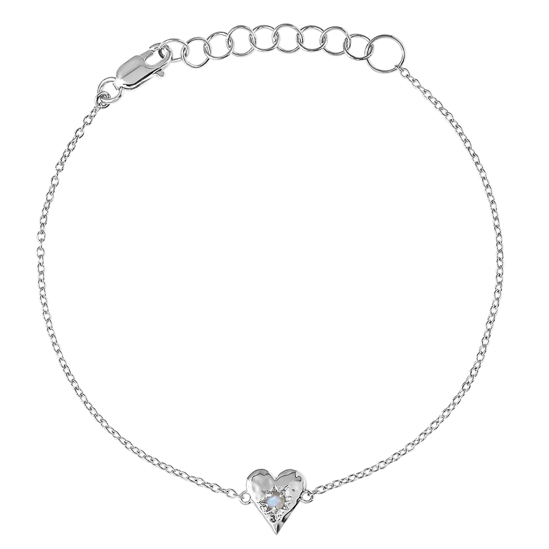 Love Heart Moonstone Bracelet