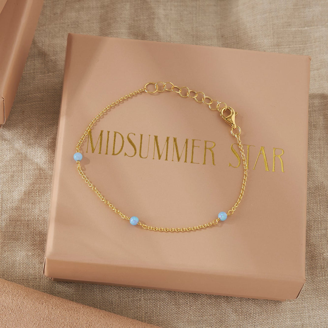 Mermaid Tears Azure Opal Bracelet Gold