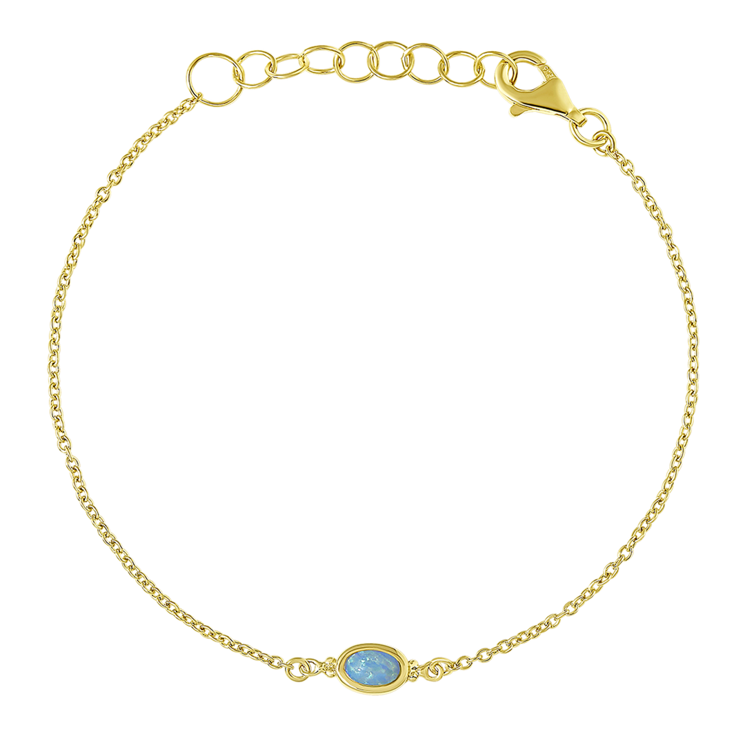 Moon Song Azure Opal Bracelet Gold