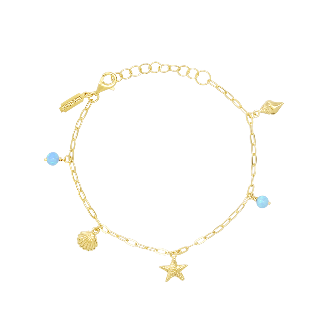 Oceanic Opal Charm Bracelet Gold