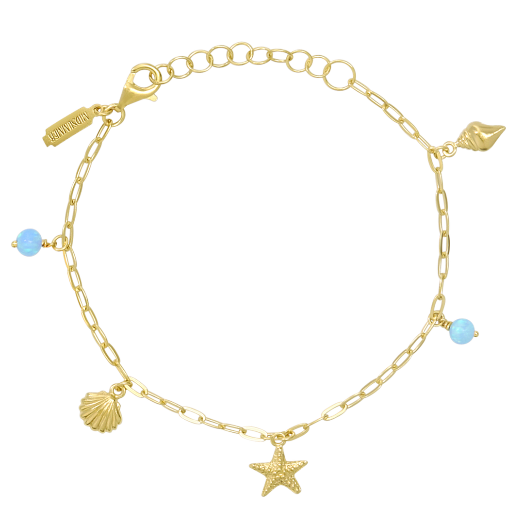 Oceanic Opal Charm Bracelet Gold