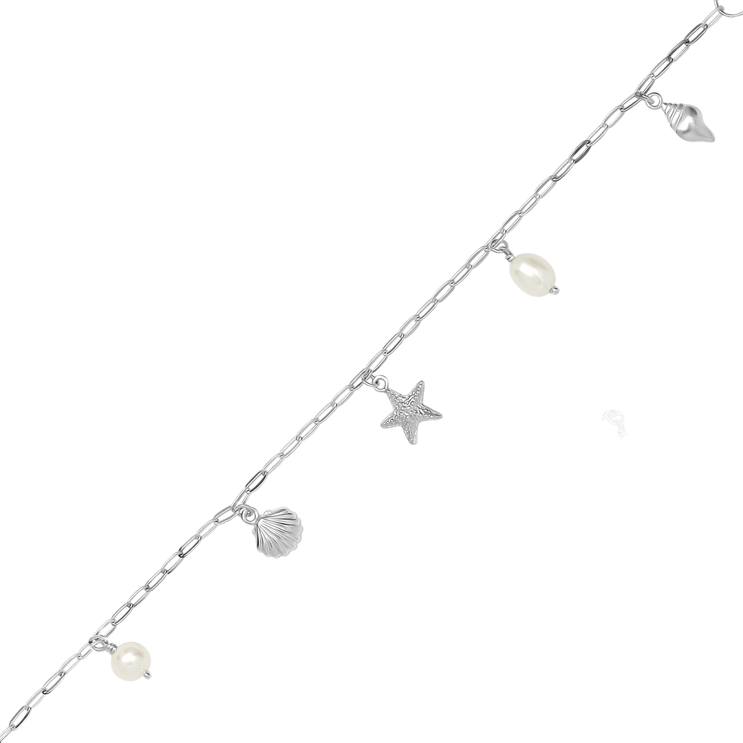 Oceanic Pearl Charm Bracelet