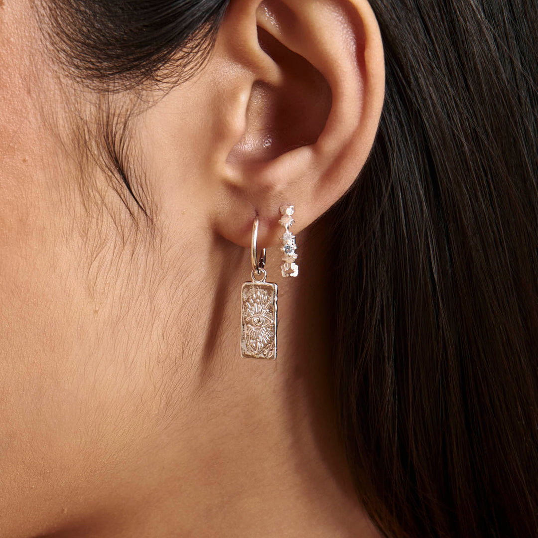 Night Glow Blue Topaz Huggies