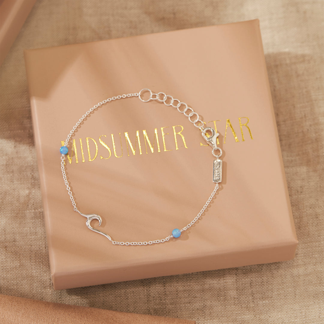 Surf Wave Azure Opal Bracelet