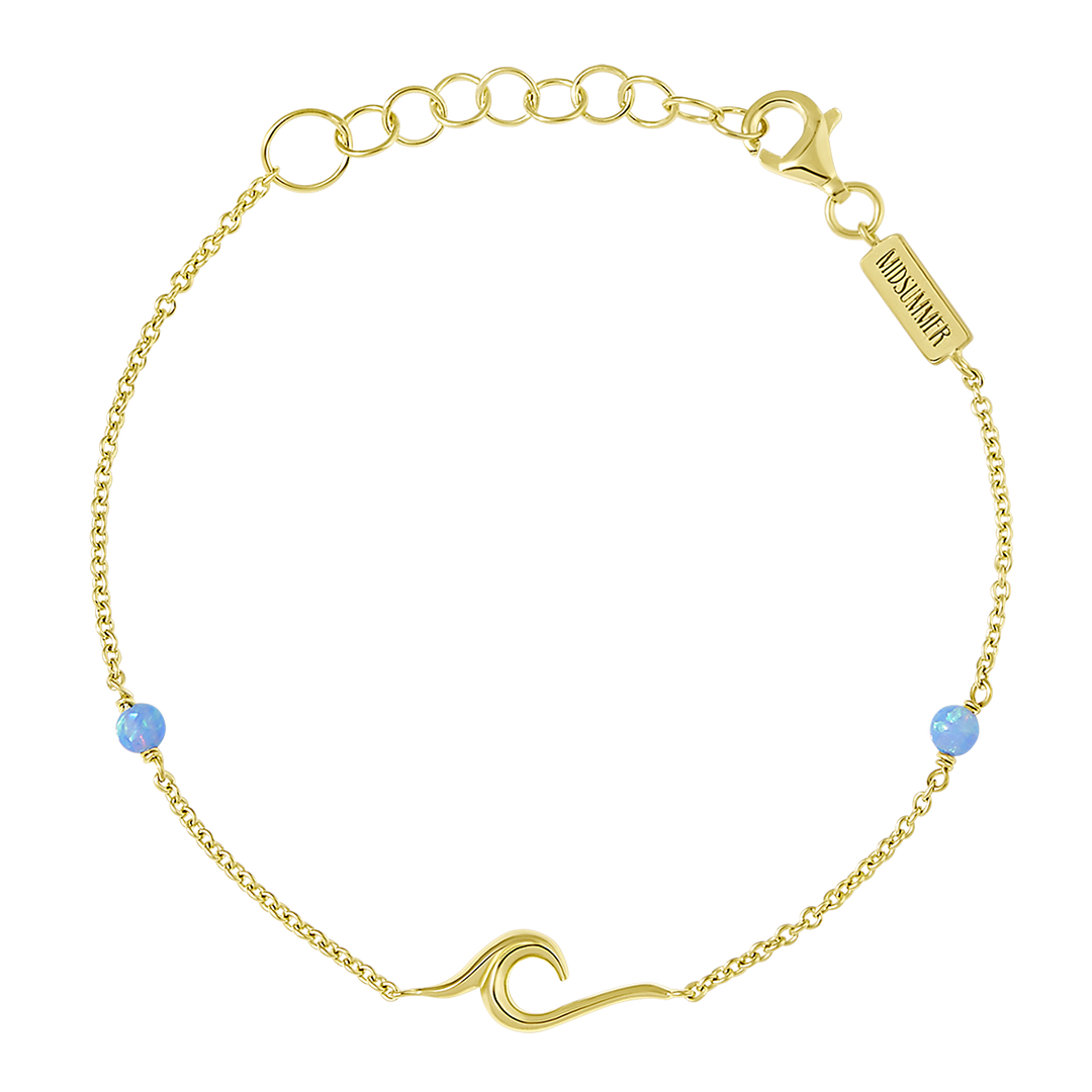 Surf Wave Azure Opal Bracelet Gold