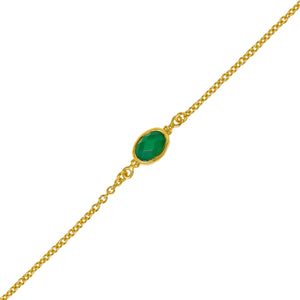 Moon Song Green Onyx Bracelet Gold
