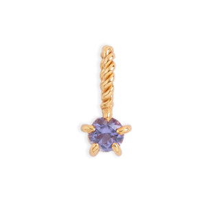 Amethyst Birthstone Gold Neck Charm