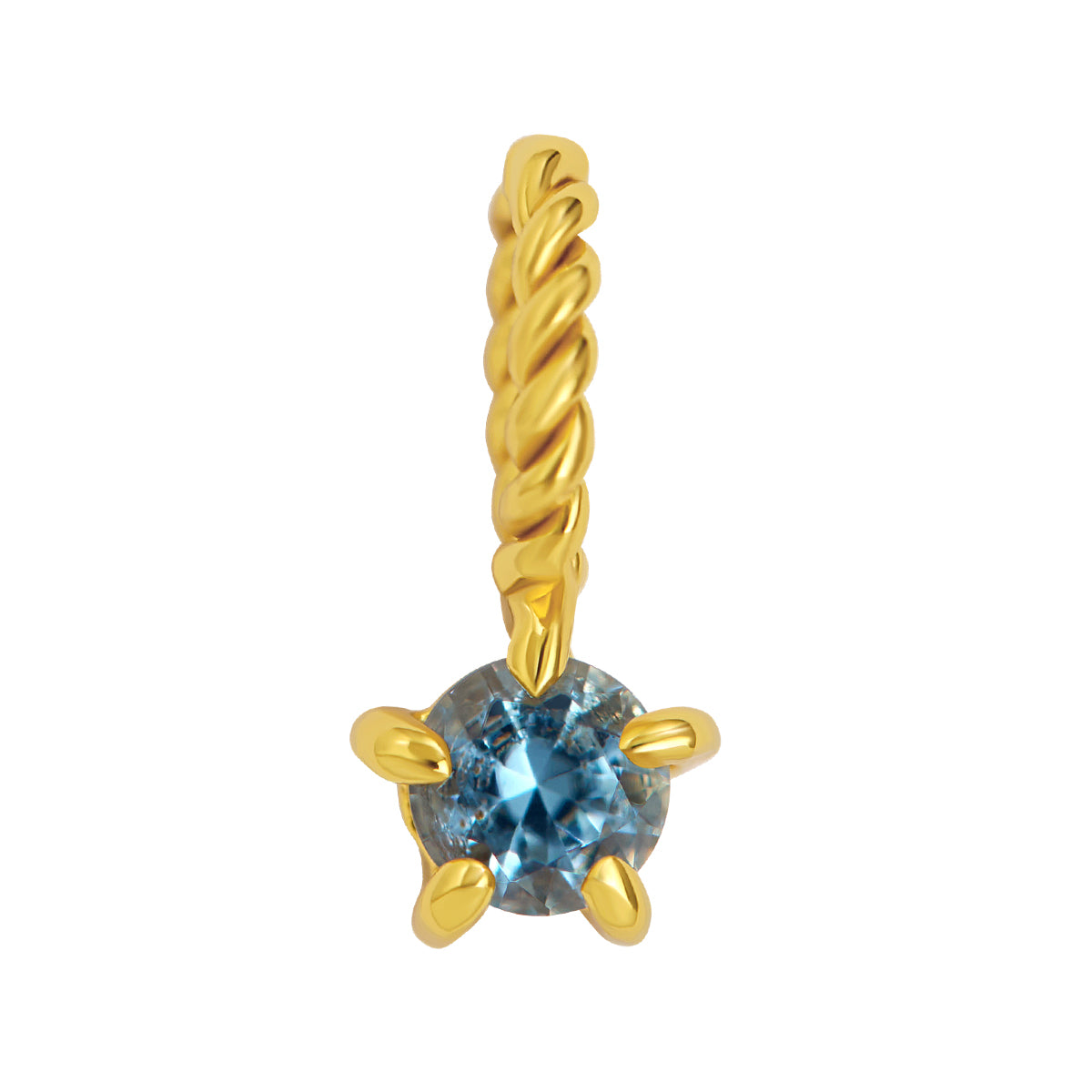 Blue Topaz Birthstone Gold Neck Charm