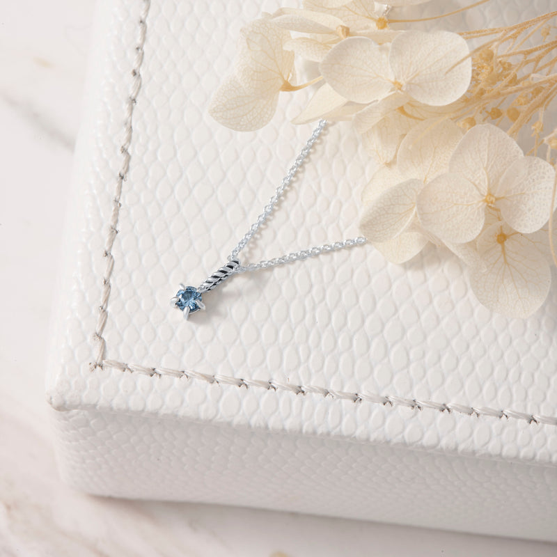 Blue Topaz Birthstone Neck Charm