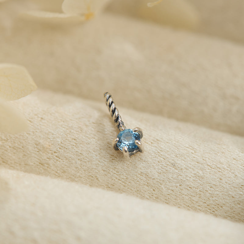 Blue Topaz Birthstone Neck Charm