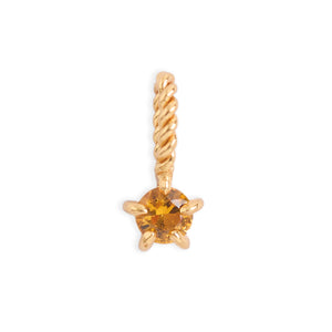 Citrine Birthstone Gold Neck Charm