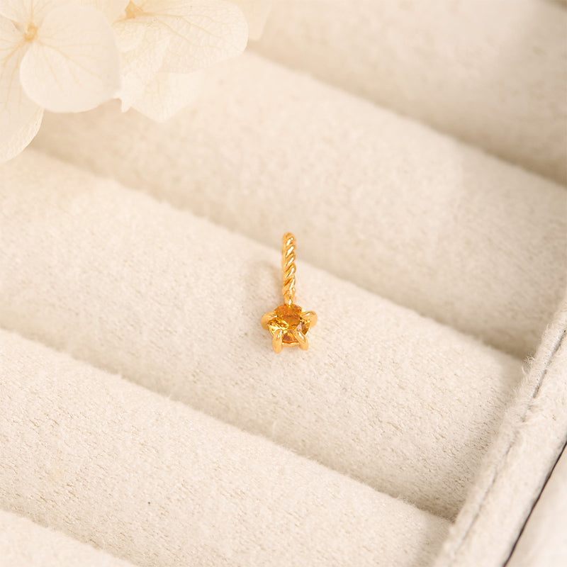 Citrine Birthstone Gold Neck Charm