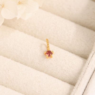 Garnet Birthstone Gold Neck Charm