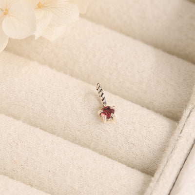 Garnet Birthstone Neck Charm