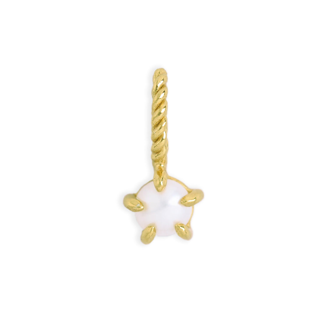 Pearl Birthstone Gold Neck Charm