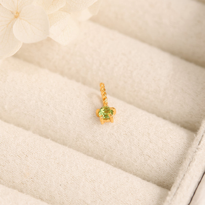 Peridot Birthstone Gold Neck Charm