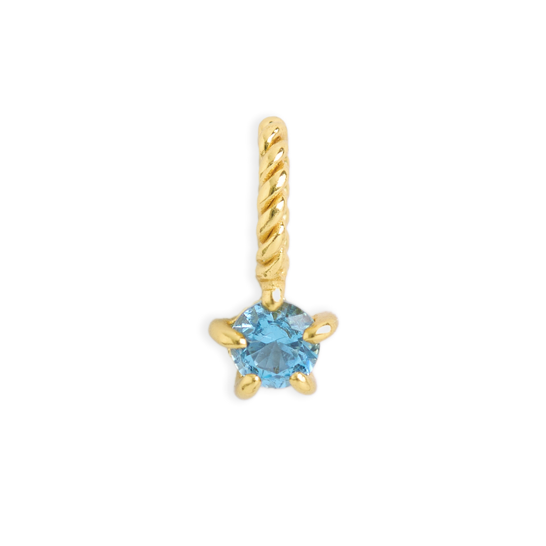 Aquamarine Birthstone Gold Neck Charm