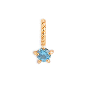 Aquamarine Birthstone Gold Neck Charm