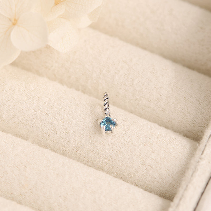 Aquamarine Birthstone Neck Charm