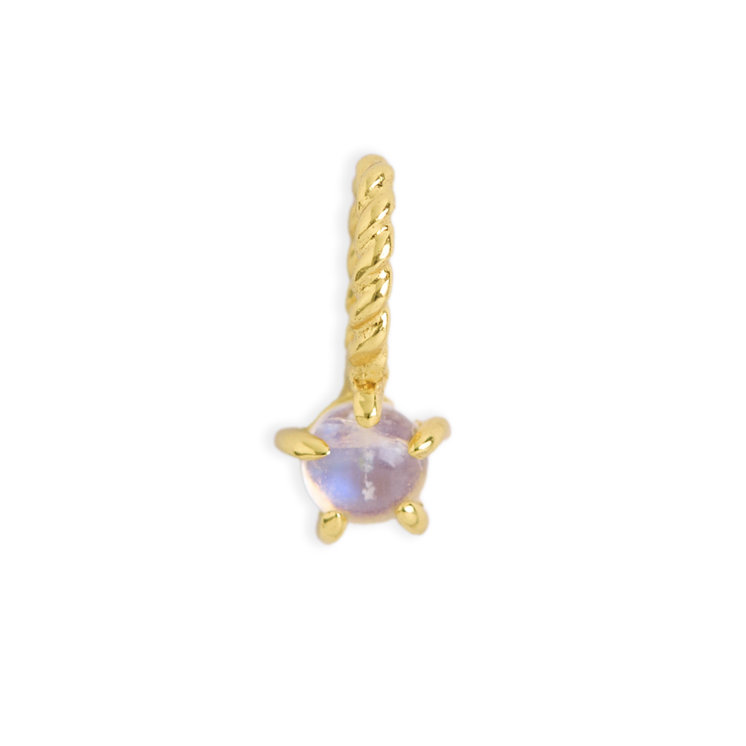 Rainbow Moonstone Birthstone Gold Neck Charm
