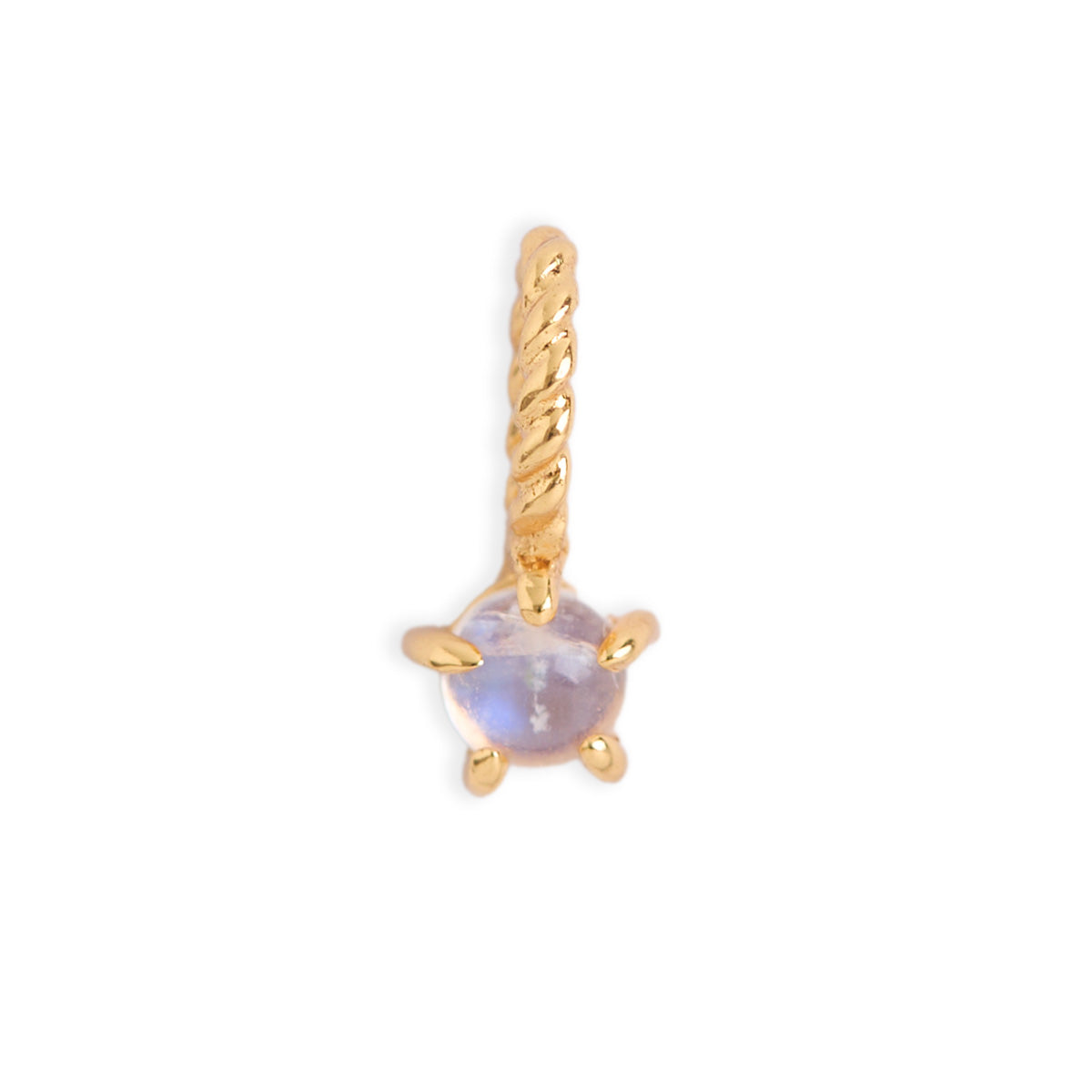 Rainbow Moonstone Birthstone Gold Neck Charm