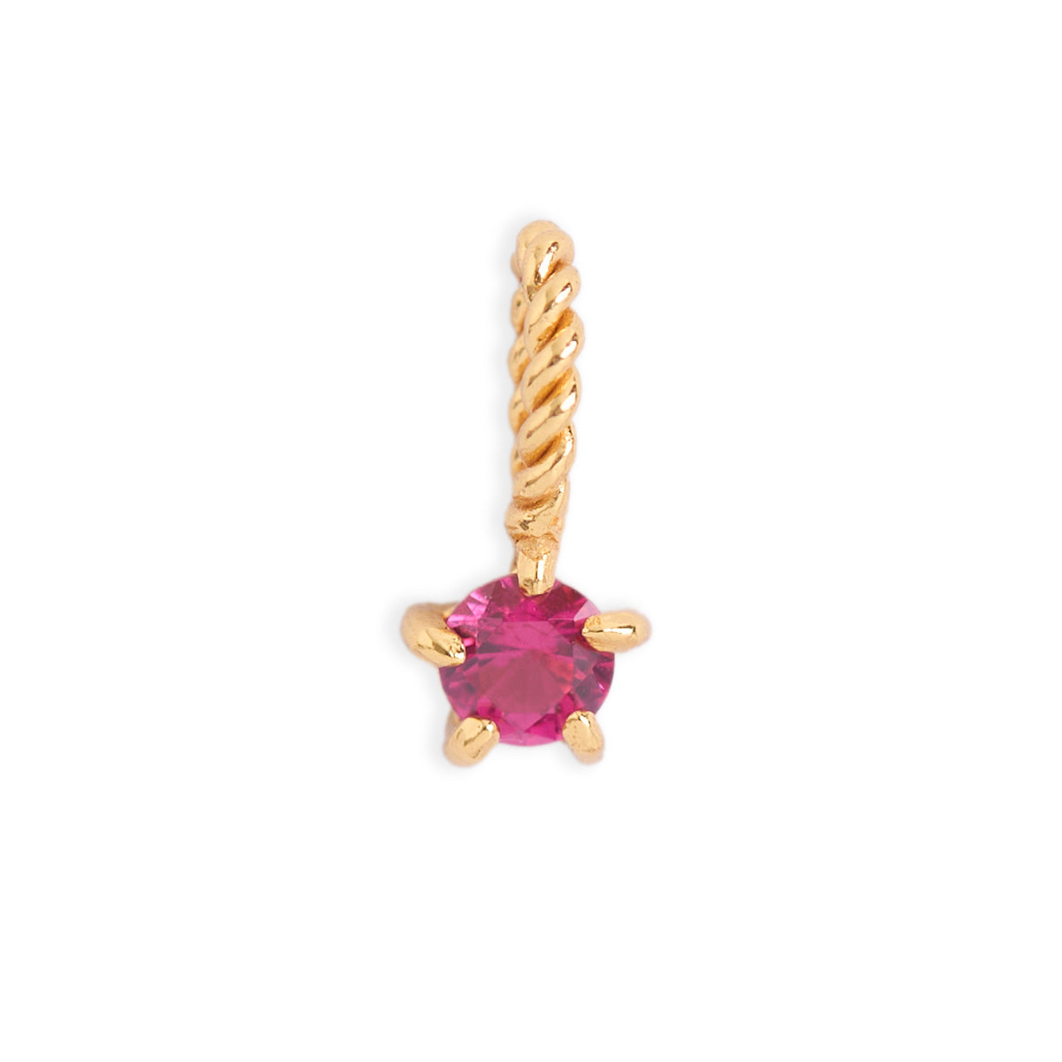 Ruby Birthstone Gold Neck Charm