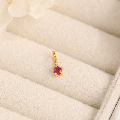 Ruby Birthstone Gold Neck Charm