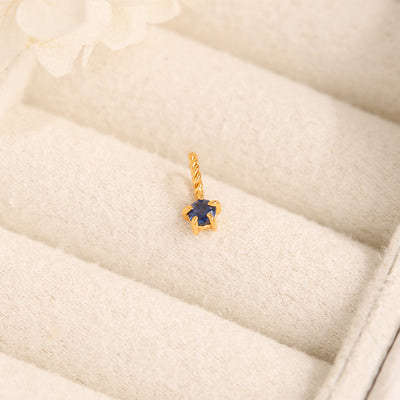 Sapphire Birthstone Gold Neck Charm