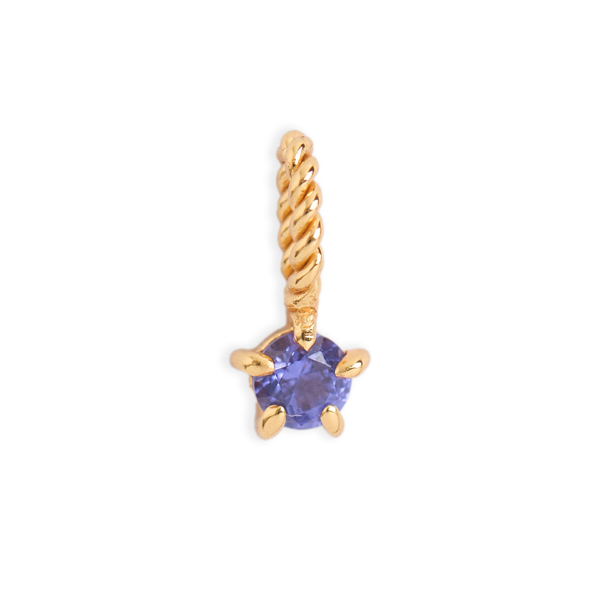 Tanzanite Birthstone Gold Neck Charm