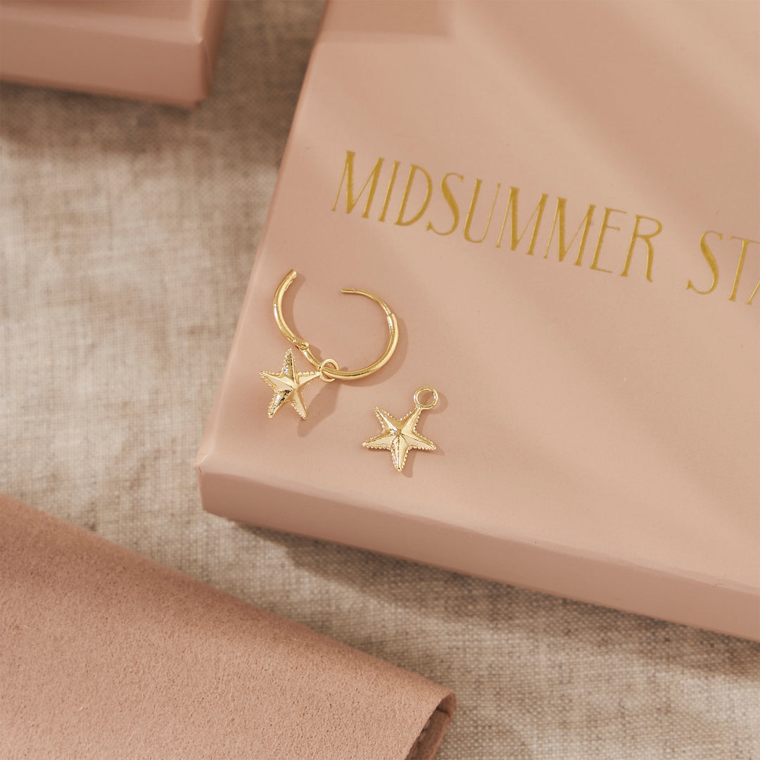 Star Fish Ear Charms Gold