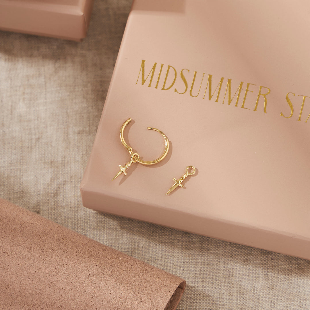 Tiny Dagger Ear Charm Gold