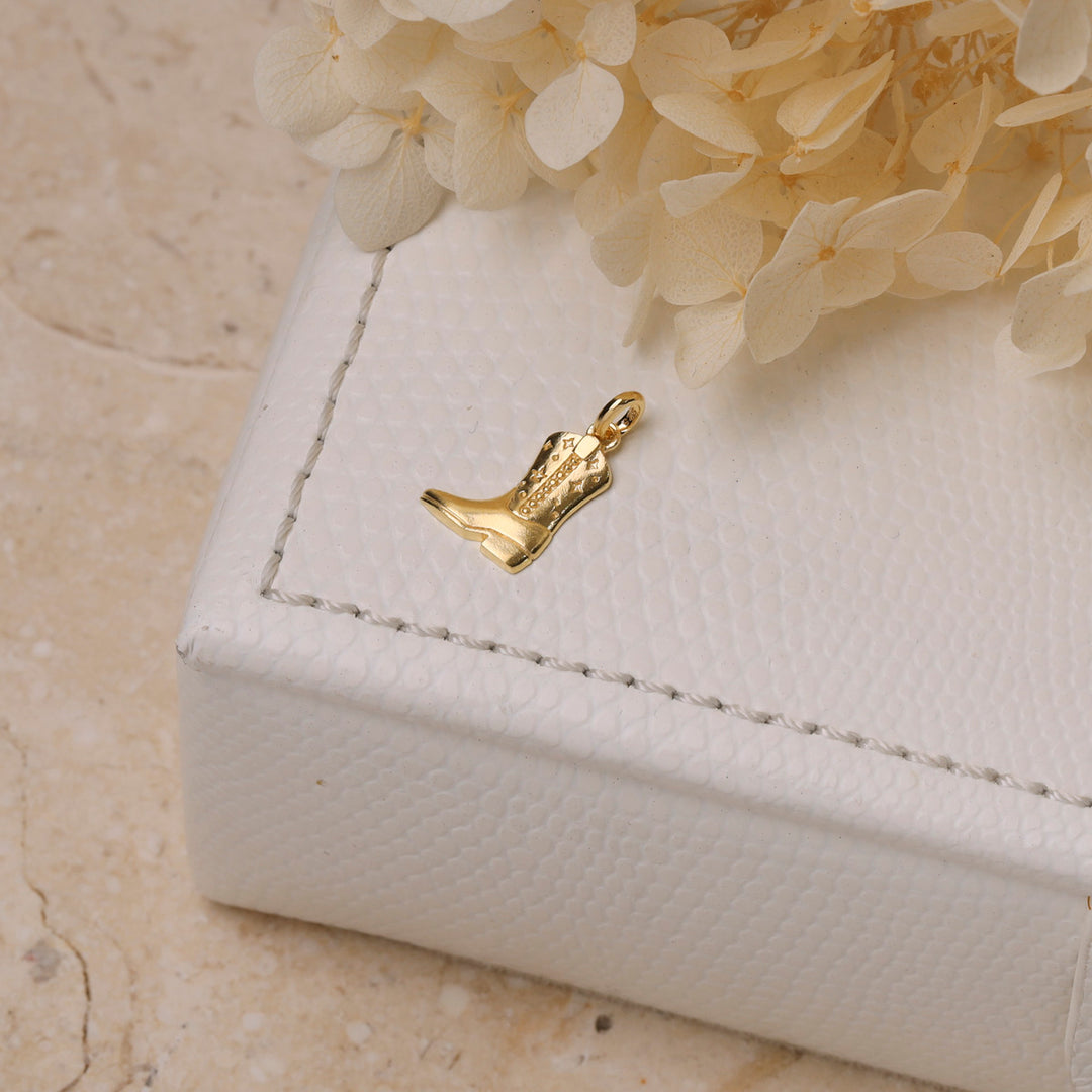 Cowgirl Boot Neck Charm Gold