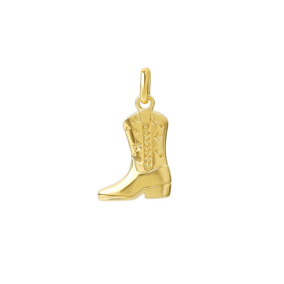 Cowgirl Boot Neck Charm Gold