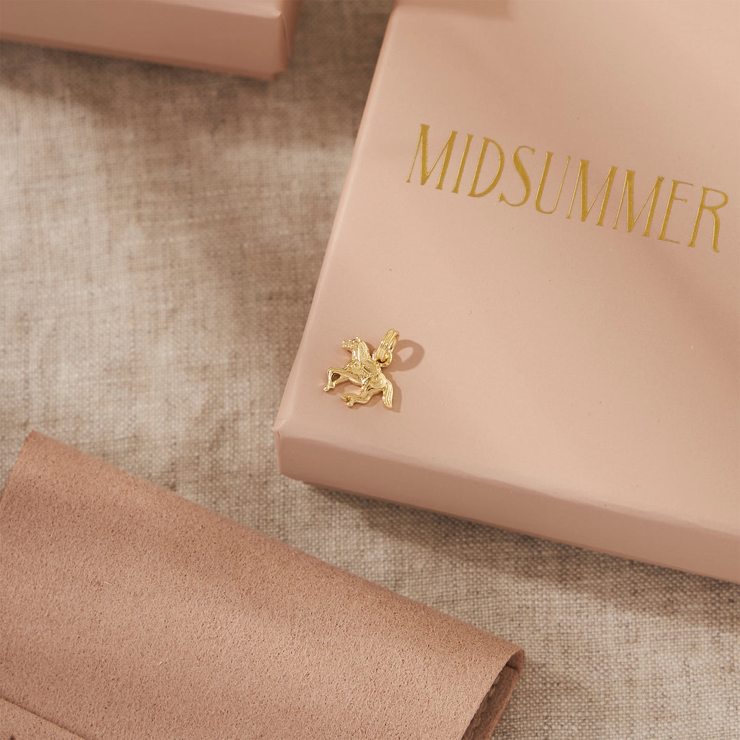 Celestial Horse Neck Charm Gold